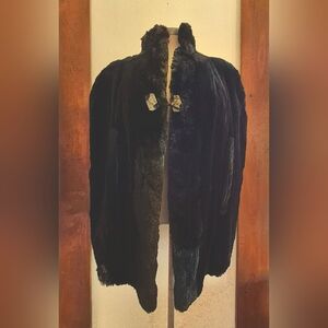 Vintage Black Fur Cape